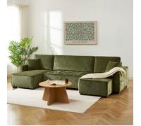 Canapé panoramique convertible GAVI 6 places tissu vert