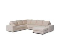 Canapé panoramique droit Diana velours beige