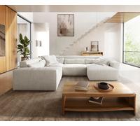 Canapé panoramique Sirpio 300x210 cm Bouclee Crème-blanc Recamiere variable