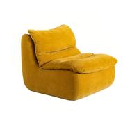 Canapé paresseux en éponge sans cadre, canapé désossé, chaise de salon compressée confortable, petit canapé simple, doux, pour salon, balcon, appartement, ou coin de cheminée, orange, 100 × 85 × 75 cm