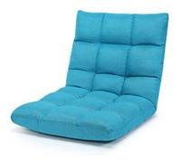 canapé paresseux pliable giantex bleu clair 108 X 56 X 12 CM, chaise de sol rembourrée d’ éponge, dossier inclinable à 14 positions Bleu G
