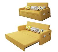 Canapé paresseux portable avec lit gigogne - Double canapé pliable en tissu de lin réversible - Canapé sectionnel pour le salon - Rembourrage en latex C (rembourrage en éponge)