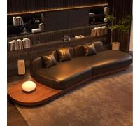 Canapé plateforme en bois massif, design incurvé pour les salons et les petits espaces, idéal pour les intérieurs modernes du milieu du siècle et les espaces de salon