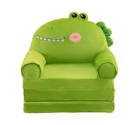 Canapé pliable pour enfant avec dossier comme fauteuil pratique 2 en 1 - Design mignon de dessin animé pour des heures confortables - Utilisation polyvalente dans la chambre d'enfant (vert, 120 x 55 x