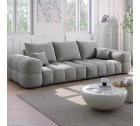 Canapé Pouf, canapé en Tissu Couleur Barbe à Papa Style crème français, Fauteuil Droit en Cuir véritable de Petite Taille(A5,1.2m)