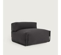 Canapé-pouf carré modulable avec dossier, 100% extérieur, gris foncé