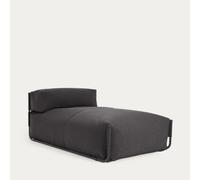 Canapé-pouf carré modulable pour salon d'extérieur, aluminium gris foncé et noir, 165x101 cm