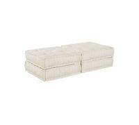 Canapé pouf modulable 2 places convertible en tissu crème