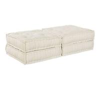 Canapé Pouf Modulable 2 Places Vidaxl Convertible En Tissu Crème