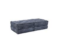 Canapé pouf modulable convertible 2 places en tissu indigo