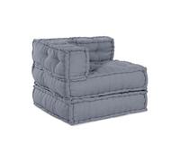 Canapé pouf modulaire 4 places convertible en tissu gris