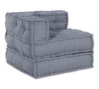 Canapé pouf modulaire 4 places convertible en tissu gris Gris G