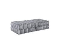 Canapé-Pouf Modulaire Convertible 2 Places En Tissu Gris Clair Vidaxl Gris