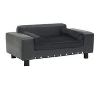 Canapé pour animal de compagnie - vidaXL - Gris foncé - 81x43x31 cm - Similicuir - Peluche douce Gris G