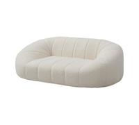 Canapé pour animaux en tissu bouclette - Blanc crème - L. 98 x P. 62 x H. 33 cm - PARUIMA