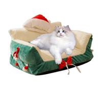 Canapé pour chat, chaise de Noël avec bonnet de Père Noël, canapé pour animaux : pour la maison, cuisine, chambre, salon, appartement, balcon, relaxation intérieure, repos nocturne pour dormir