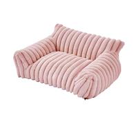 Canapé pour Chat Sofa Couchage Animaux Lit pour Compagnon Design Canapé Trois Côtés Soutien Optimal Finition Antidérapante Convient Aux Chats Petits C, Rose