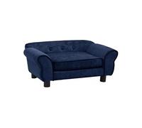 vidaXL Canapé pour chien rectangulaire en peluche 72x45x30 cm Bleu