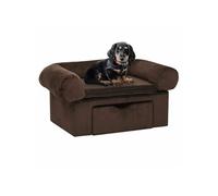 Canapé pour Chien avec Tiroir Marron 75x50x38 cm Peluche Sofa Animaux 171077