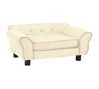 Canapé pour chien - Crème - 72x45x30 cm - Peluche douce - Cadre en bois - Antidérapant
