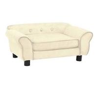 Canapé pour chien - Crème - 72x45x30 cm - Peluche douce - Cadre en bois - Antidérapant Beige G