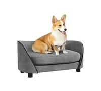 Canapé Pour Chien Design - Coussin Déhoussable - Dim. 67l X 43l X 31h Cm - Velours Gris