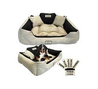 Canapé pour chien - EDANTI - 100 x 75 x 26 cm - Déhoussable et lavable - Polyester - Pour petits chiens