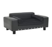 Canapé pour Chien Marron 81x43x31 cm Peluche et Similicuir Sofa Chat vidaXL