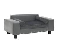 Canapé pour Chien Marron 81x43x31 cm Peluche et Similicuir Sofa Chat vidaXL