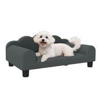 PawHut Canapé pour Chien, canapé pour Animal de Compagnie avec Dossier et accoudoirs, Respirant, pour Petits Chiens d'intérieur, 66 x 42 x 28,5 cm, Gris foncé