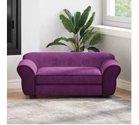 Canapé pour chien - vidaXL - Bordeaux - Peluche douce - Cadre en bois - Pieds antidérapants