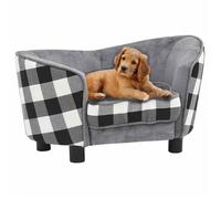 Canapé pour chien - vidaXL - Gris - 68x38x38 cm - Peluche - Intérieur
