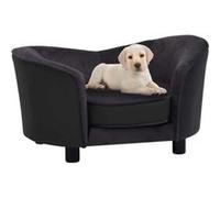 Canapé pour chien - vidaXL - Noir - 69x49x40 cm - Similicuir - Peluche douce Noir G