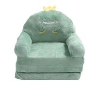 Canapé pour Enfants, 2 en 1 Canapé Pliant Peluche Douce pour Tout Petits Dinosaure Vert Dessin Animé Large Poignée Douce Respirante Chaise Tout Petits pour Se Détendre (Pliage en Tiers)