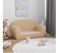 vidaXL Canapé pour enfants 2 places crème en peluche douce