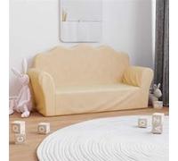 vidaXL Canapé pour enfants 2 places crème peluche douce Mini-canapé pour tout-petits