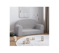 vidaXL Canapé pour enfants 2 places – accoudoirs et dossier – gris clair peluche douce