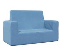 Canapé pour enfants à 2 places Bleu Peluche douce Bleu G