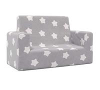 Canapé pour enfants à 2 places Gris clair étoiles Peluche douce