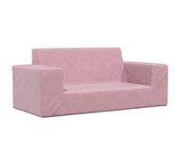 vidaXL Canapé pour enfants à 2 places – Peluche douce – Rose