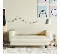 Canapé pour enfants avec pouf Crème 100x50x30 cm Similicuir