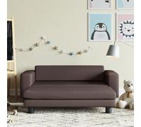 Canapé pour enfants avec pouf Marron 100x50x30 cm Similicuir
