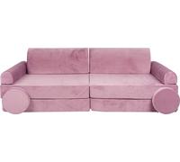 Canapé pour enfants Canapé Meuble rembourré pour enfants Equipement Set de meubles Canapé en tissu velours taille miniature, Velvet, Rosa