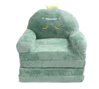 Canapé pour enfants, chaise pliable pour tout-petits avec dessin de dinosaure vert, mini canapé avec larges poignées, tissu doux et respirant pour lire, se détendre ou dormir, cana (Pliage en quatre)