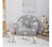 vidaXL Canapé pour enfants – Gris clair avec étoiles – Peluche douce