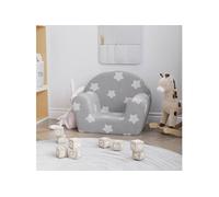 Canapé pour enfants gris clair avec étoiles peluche douce
