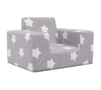 Canapé pour enfants Gris clair avec étoiles Peluche douce