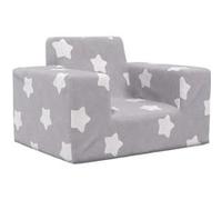 vidaXL Canapé pour enfants Peluche douce avec étoiles Gris clair