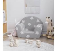 Canapé pour enfants gris clair avec étoiles peluche douce Gris G