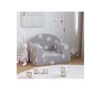 Canapé pour enfants gris clair avec étoiles peluche douce357004
